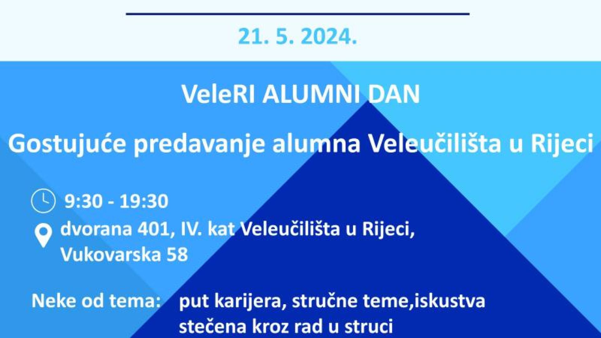 Veleri alumni dan - pridružite se i poslušajte iskustva naših alumna!