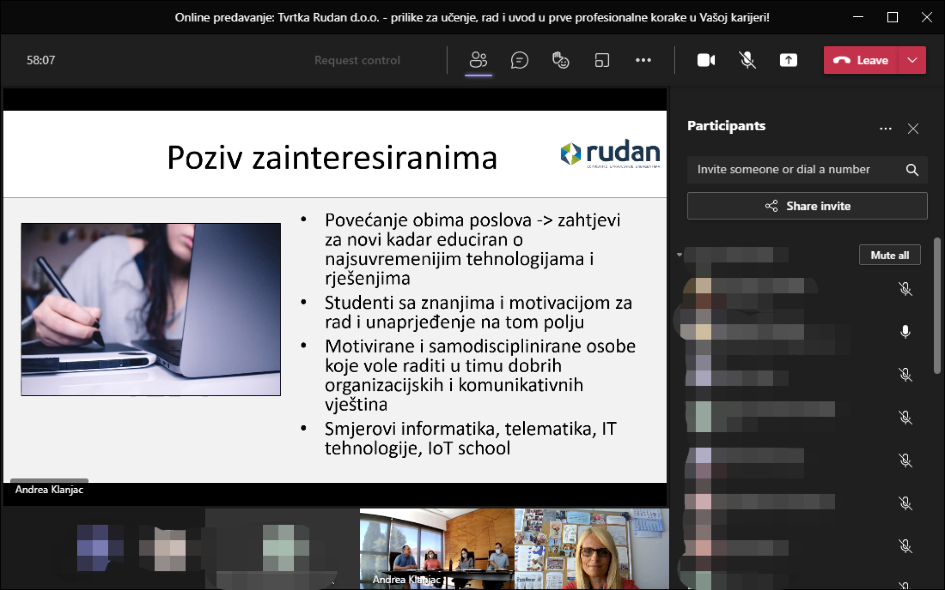 Održano predstavljanje tvrtke Rudan d. o. o. na online predavanju
