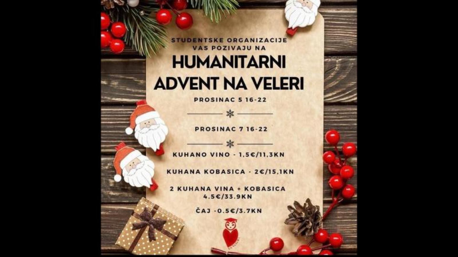 Humanitarni studentski Advent na Veleučilištu u Rijeci od 5. do 7. prosinca 2023.