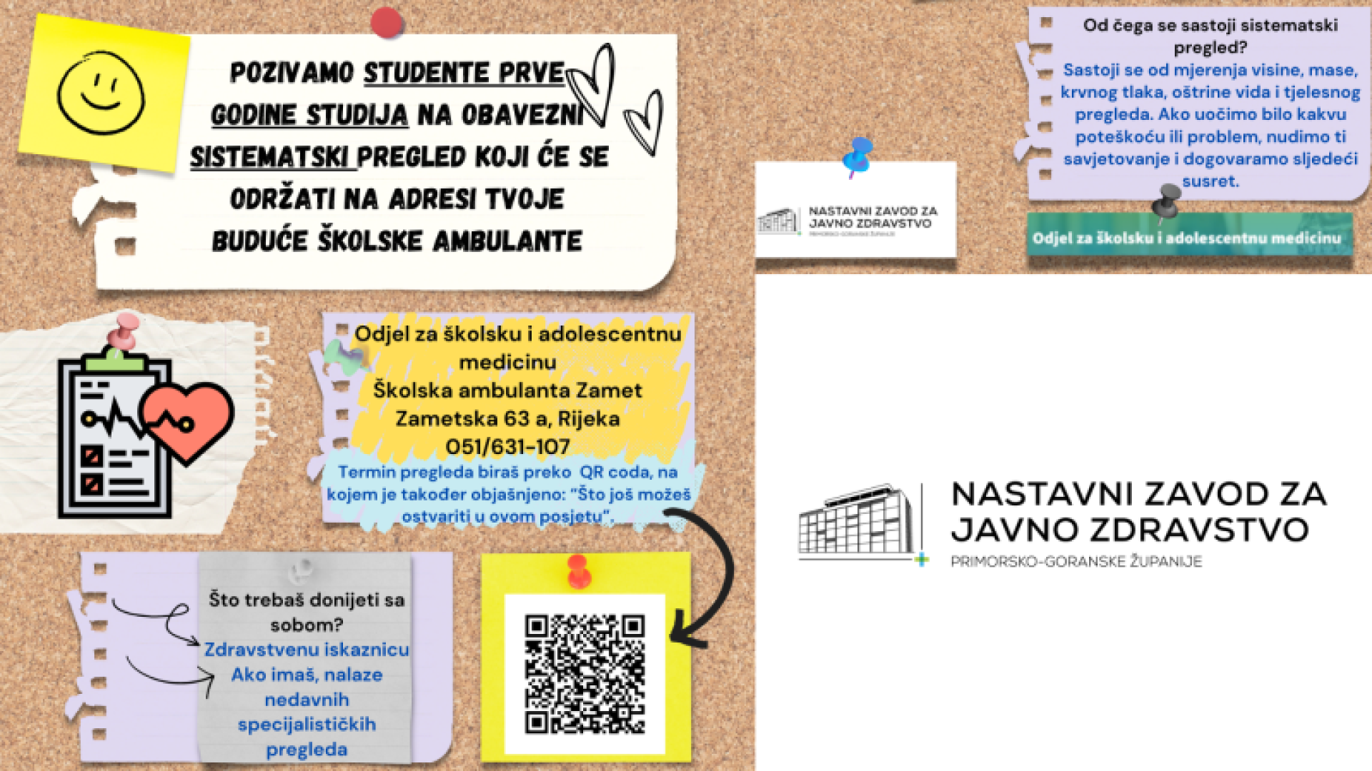 Poziv studentima prve godine studija na besplatni sistematski zdravstveni pregled!