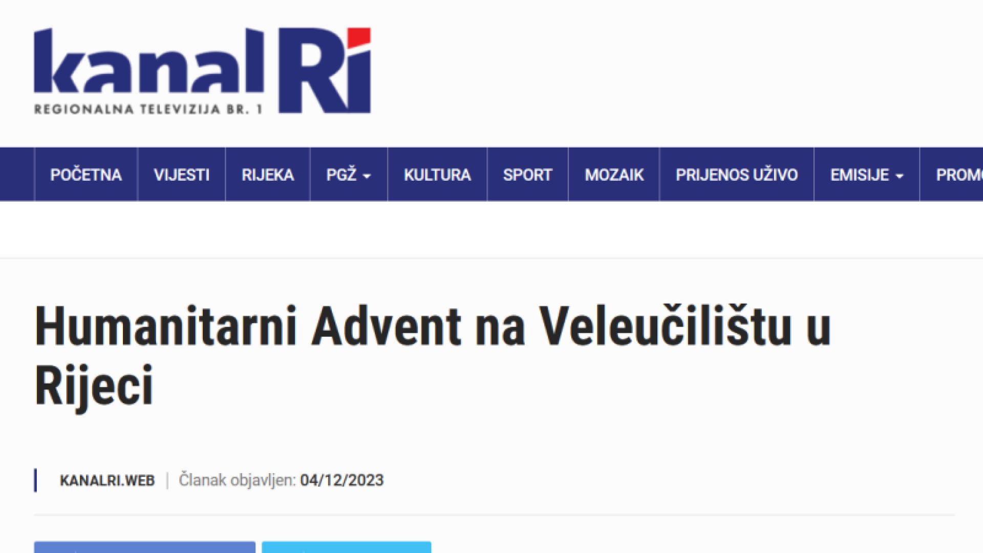 Mediji najavljuju humanitarni Studentski Advent na Veleučilištu u Rijeci